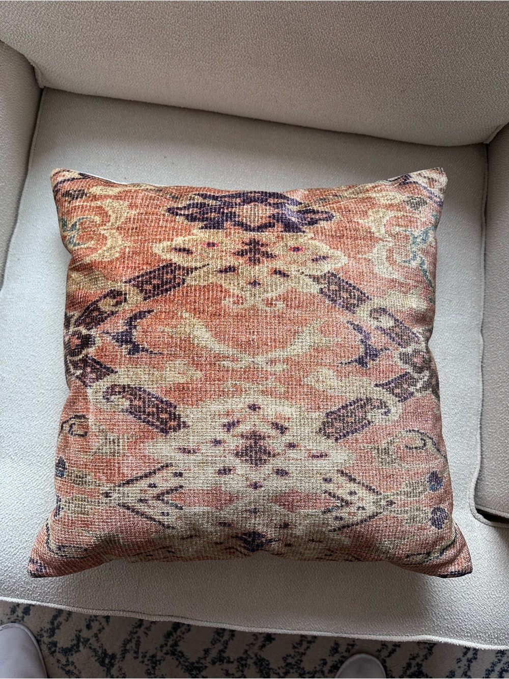 West Elm Thea Rug Terracotta Pillow Cover Like New